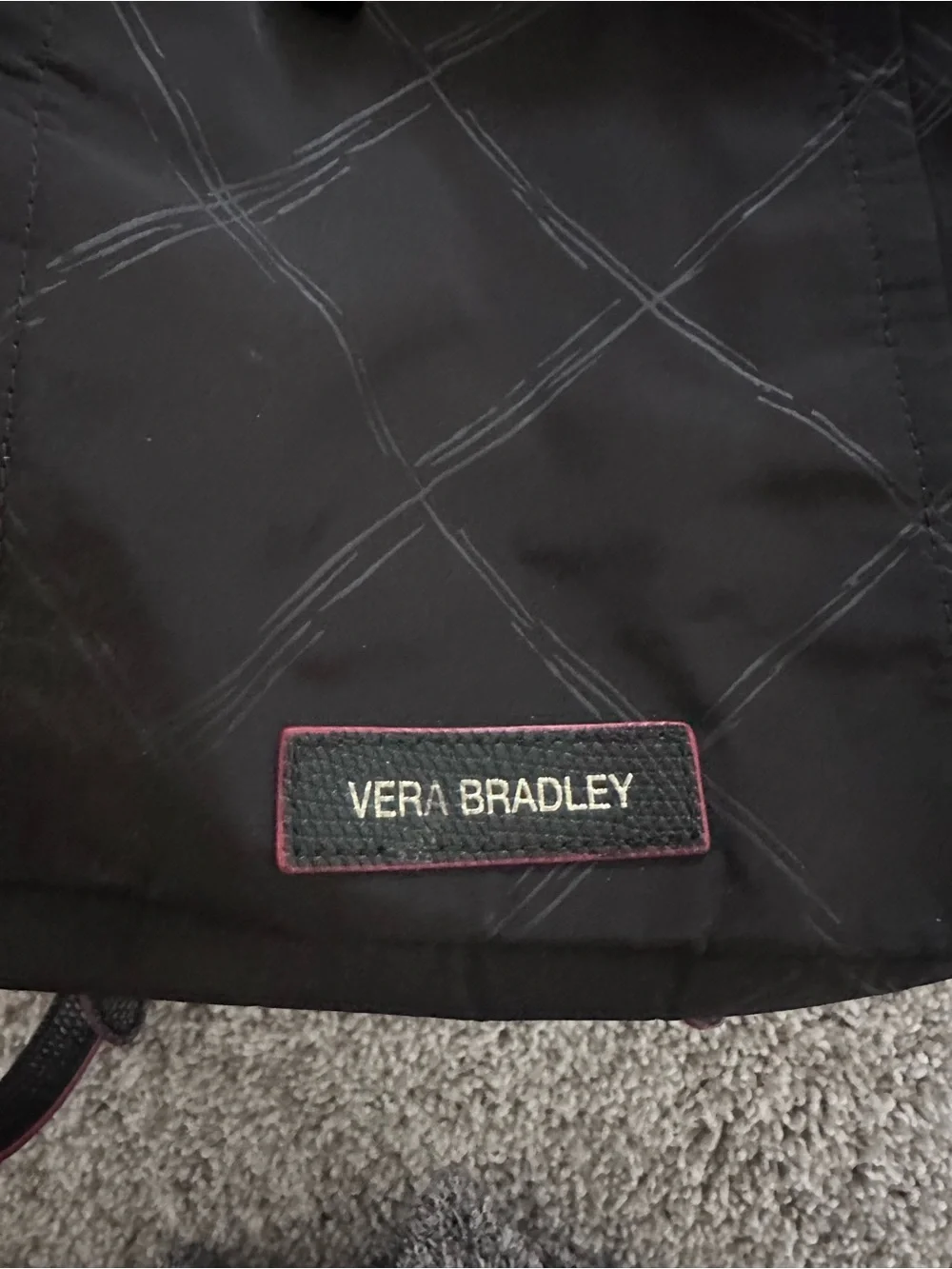 Vera Bradley Black Backpack Red Trim Travel School Bag